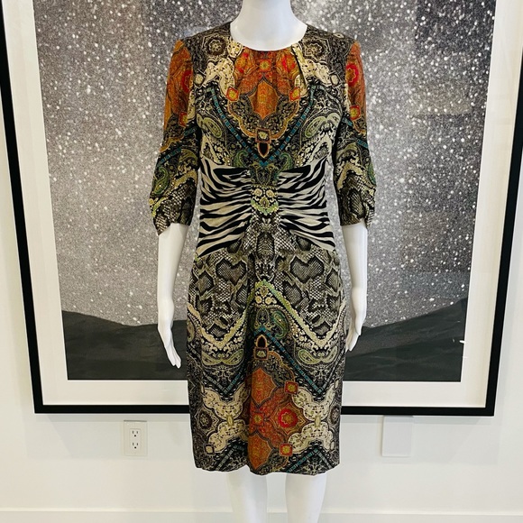 Etro Mixed Tribal and Zebra Print Dress - Picture 1 of 12